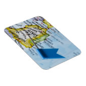 マップ上にスペインのマドリードに配置されたマップピン、クローズアップ マグネット (右側)