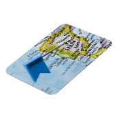 マップ上にスペインのマドリードに配置されたマップピン、クローズアップ マグネット (左側)