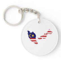 マップ上にマレーシア国旗を持つアクリル製キーチェーン