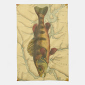 マップ上のイエローパーチ キッチンタオル (縦)