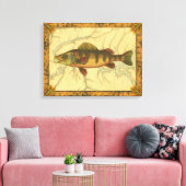 マップ上のイエローパーチ キャンバスプリント (インサイチュ (リビング))