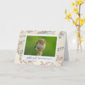 マップ上のギリシャの小さな茶色のフクロウの鳥の紋章 カード (黄色い花)