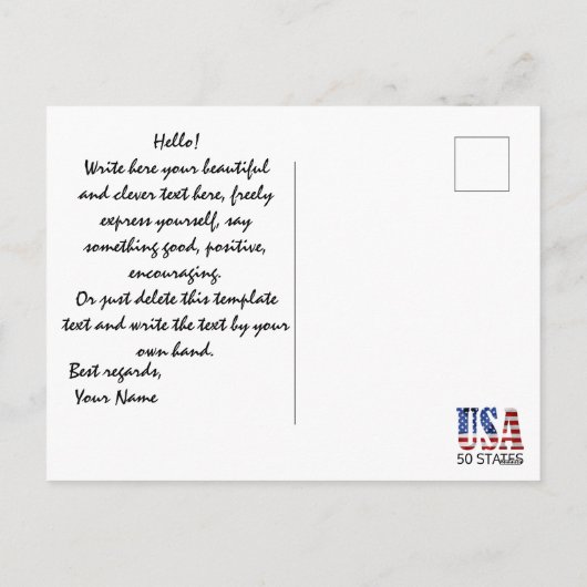 マップ上のデラウェア州と有用な情報 シーズンポストカード (裏面)