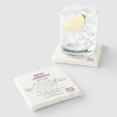 マップ上のニュージャージーのアメリカの州と有用な情報 ストーンコースター (横)