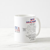 マップ上のニュー統一されたハンプシャー州州 コーヒーマグカップ (正面右)