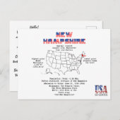 マップ上のニュー統一されたハンプシャー州州 シーズンポストカード (正面/裏面)