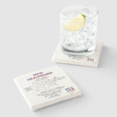 マップ上のニュー統一されたハンプシャー州州 ストーンコースター (横)