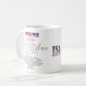 マップ上のハワイのアメリカの州と有用な情報 コーヒーマグカップ (正面左)