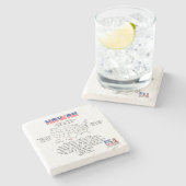 マップ上のハワイのアメリカの州と有用な情報 ストーンコースター (横)