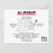 マップ上のメインのアメリカの州と有用な情報 シーズンポストカード (正面)