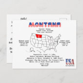 マップ上のモンタナアメリカ州と有用な情報 シーズンポストカード (正面/裏面)