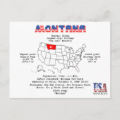 マップ上のモンタナアメリカ州と有用な情報 シーズンポストカード (正面)