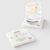 マップ上のユタ州と有用な情報 ストーンコースター (横)