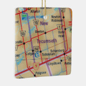 マップ上の新しいテ絵を描クマセス セラミックオーナメント (右)