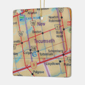 マップ上の新しいテ絵を描クマセス セラミックオーナメント (左)