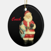 マップ付きサンタコーチクリスマスオーナメント セラミックオーナメント (左)