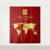 マップ先の中国の写真の背景 タペストリー (正面)