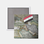 マップ内のイラク国旗 マグネット (正面/裏面)
