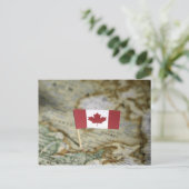 マップ内のカナダ国旗 ポストカード (スタンド正面)
