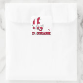 マップ内のデンマーク国旗 スクエアシール (バッグ)