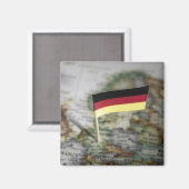 マップ内のドイツ国旗 マグネット (正面/裏面)