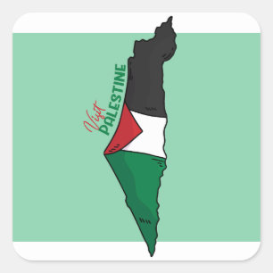 マップ内のパレスチナ国旗、Visit Palestine スクエアシール