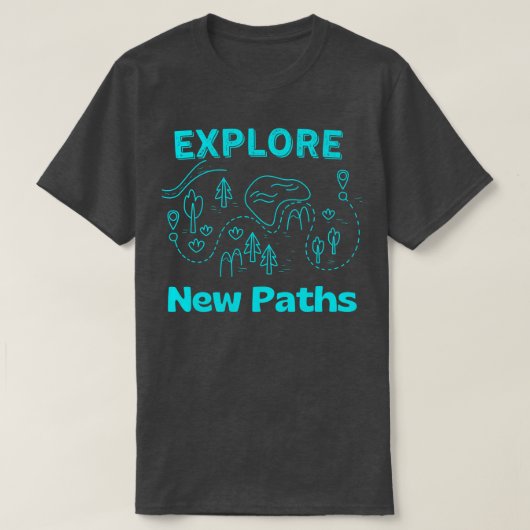 マップ外でハイキングする新しいパスを検出 Tシャツ (デザイン正面)