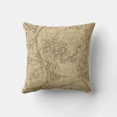 マップ海洋生物ブラックシーホースイラストレーションコースタル クッション (裏面)