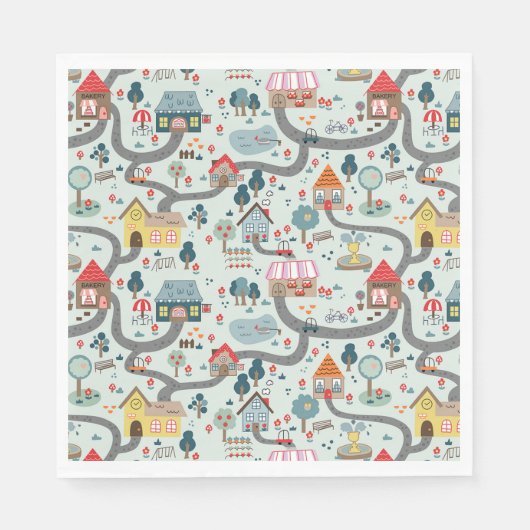 マップ紙ナプキンス スタンダードランチョンナプキン (正面)