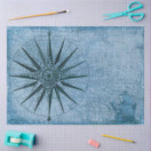マップ航海の帆船コンパスデカップブルー 薄葉紙 (クラフト)