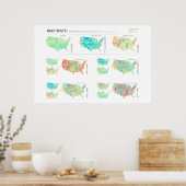 マップ計算:比率統一されたの州 ポスター (キッチン)