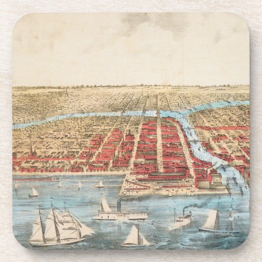 マップ：CHICAGO, c1857 コースター (正面)