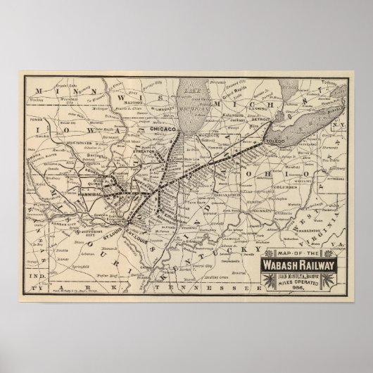 マップWabash鉄道 ポスター (正面)