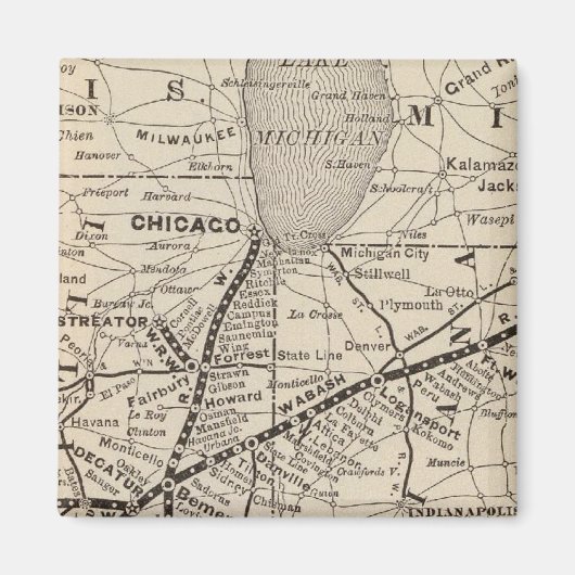 マップWabash鉄道 マグネット (正面)