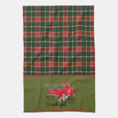 マッラクラン古いモダンオリジナルタータンチェッククリスマス キッチンタオル (縦)