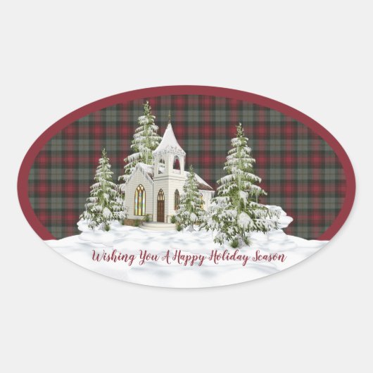 マッラクラン風化オリジナルスコットランドタータンチェック 楕円形シール (正面)