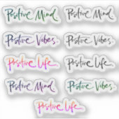 マッ前向きク前向きビベス前向きライフ引用文 シール (正面)