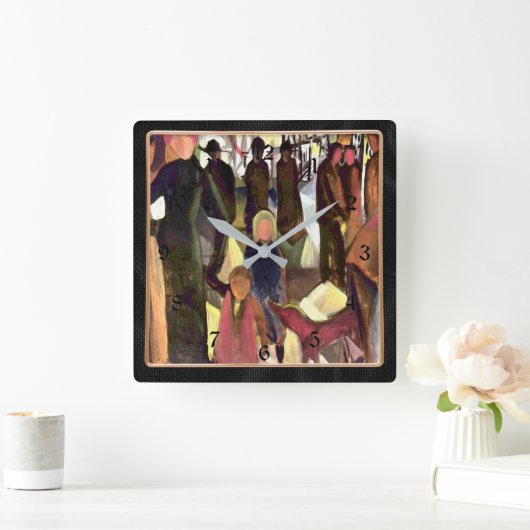 マッ威厳があるク絵画の別れ スクエア壁時計 (ホーム)