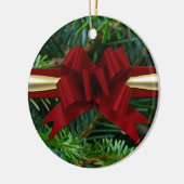 マツか金ゴールドまたは赤い弓 セラミックオーナメント (左)