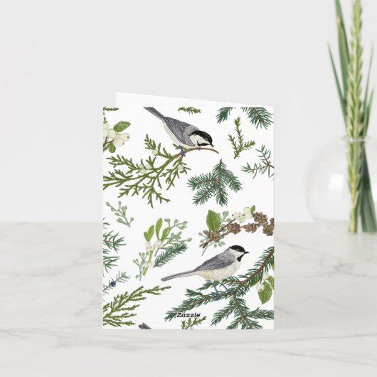 マツの葉の鳥 カード (裏面)