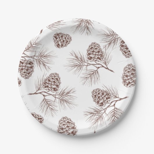 マツもみのクリスマスツリーのヒマラヤスギのトウヒの円錐形 ペーパープレート (正面)