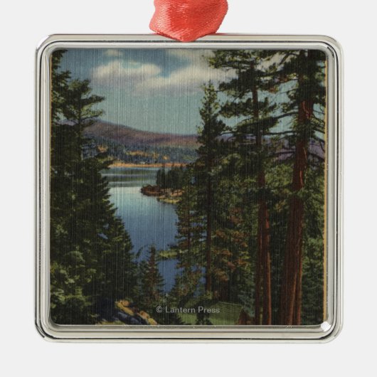 マツを通した湖の眺め# 2 メタルオーナメント (正面)