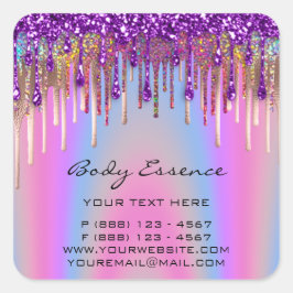 マツエク専門店 ホログラム パープル ピンク スクエアシール