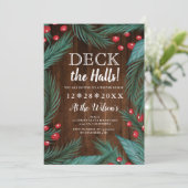 マツクリスマスのヤドリギの木製のデッキホール 招待状 (スタンド正面)