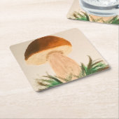 マツタケ スクエアペーパーコースター (アングル)