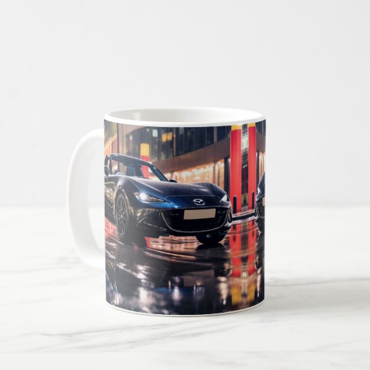 マツダMX5ミアタND第4世代ジェットブラックマグカップ コーヒーマグカップ (正面左)