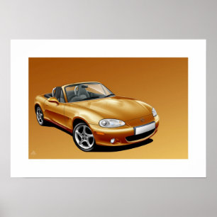 マツダMX5 mk2ポスターイラストレーション ポスター