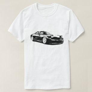 マツダRX7の回転式ベクトルイメージ Tシャツ