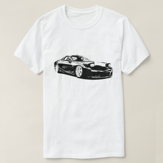 マツダRX7の回転式ベクトルイメージ Tシャツ (デザイン正面)