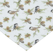 マツ円錐形および鳥のクリスマスパターン ショートテーブルランナー (コーナー)